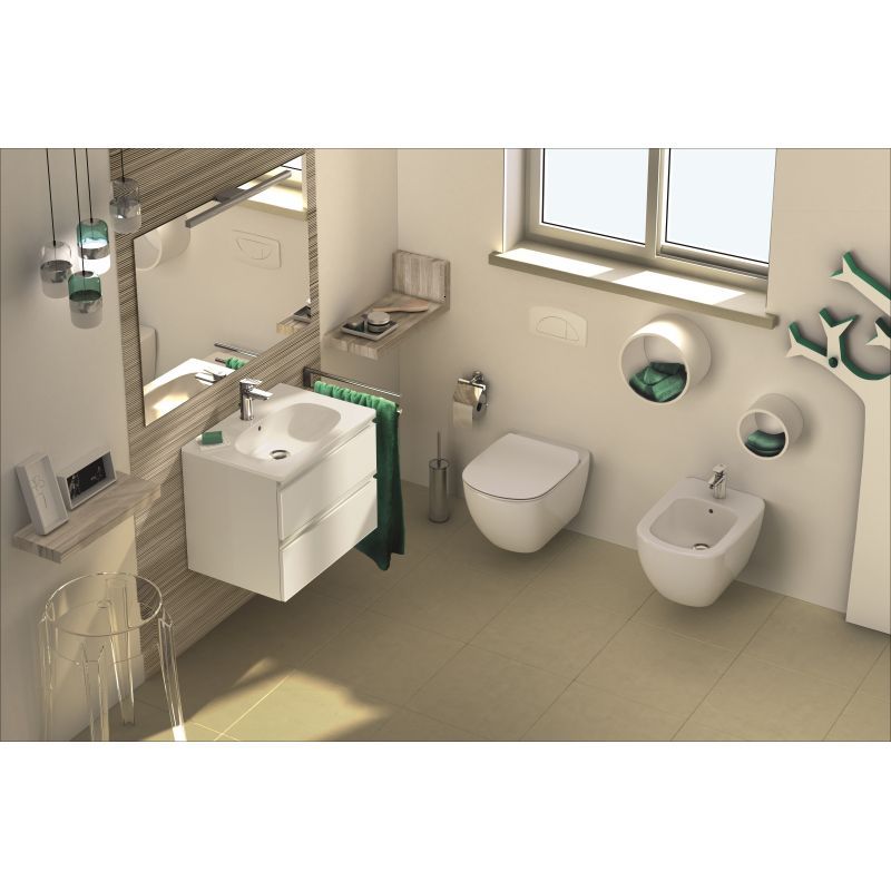 MOBILIER TESI SUSPENDAT 80 CM, 2 SERTARE, ALB LUCIOS